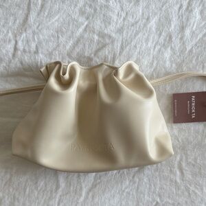 NWT PATRICK TA Major Clutch Cream Soft Pouch Bag